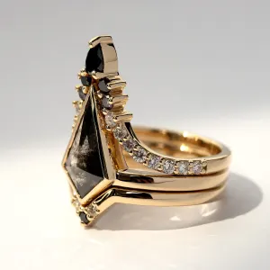 Engagement wedding band combo three in one band — view 7