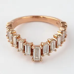 Baguette Diamond Stacking Wedding Band — view 2