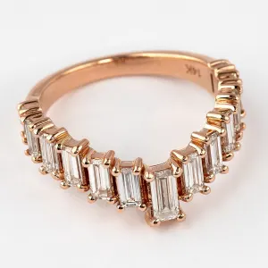Baguette Diamond Stacking Wedding Band — view 3