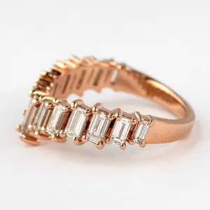 Baguette Diamond Stacking Wedding Band — view 4