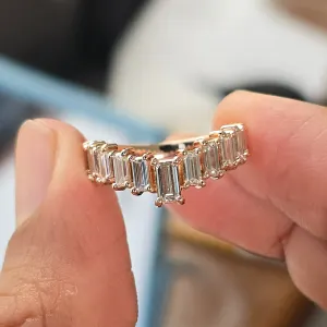 Baguette Diamond Stacking Wedding Band — view 5
