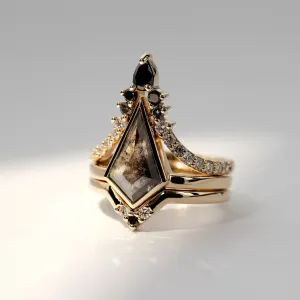 Engagement wedding band combo three in one band — view 1