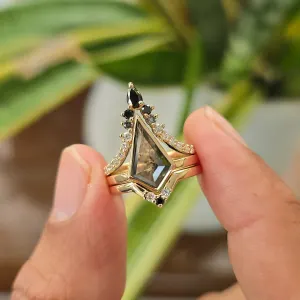 Engagement wedding band combo three in one band — view 2